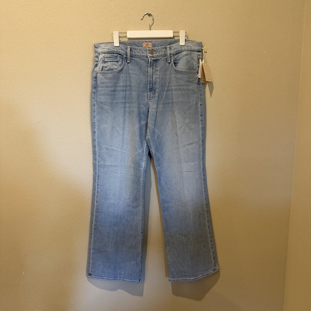 Mother Denim Jeans‎ The Bookie Sneak Cool As A Cat 33 Wide Leg Light Wash